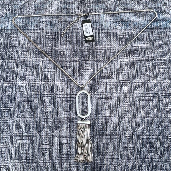 HALOGEN Necklaces silver Tone Snake Chain Geometric Shape Women Pendant - Picture 5 of 8